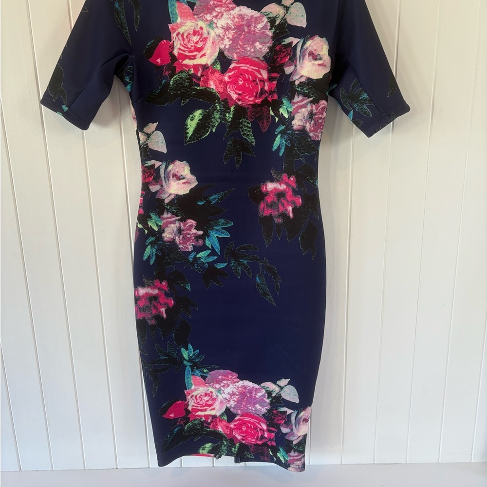 AX Paris Dark Blue Floral Midi Dress